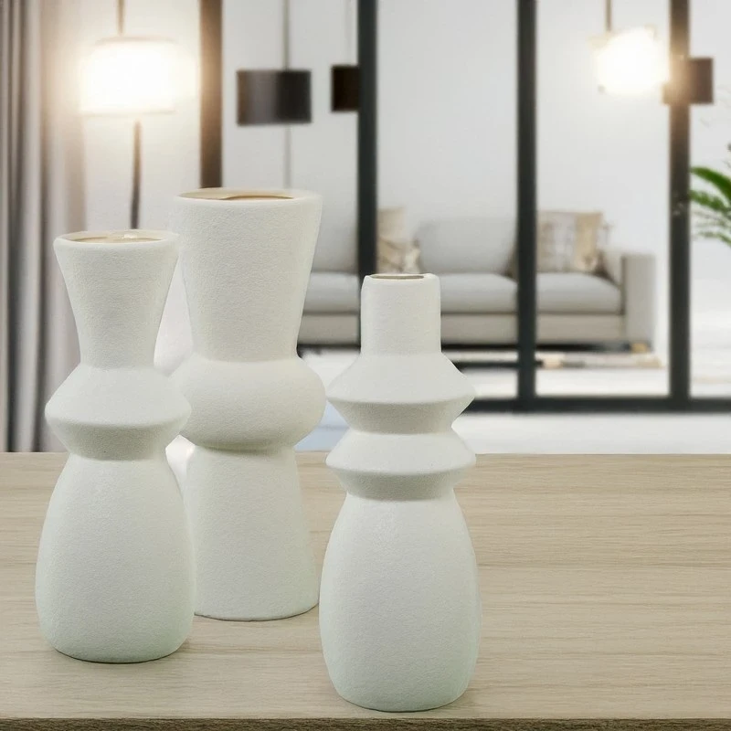 Camacho - Cream Ceramic Vase - 11 x 11 x 28 cm