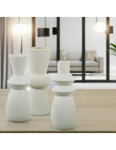 Camacho - Cream Ceramic Vase - 11 x 11 x 28 cm