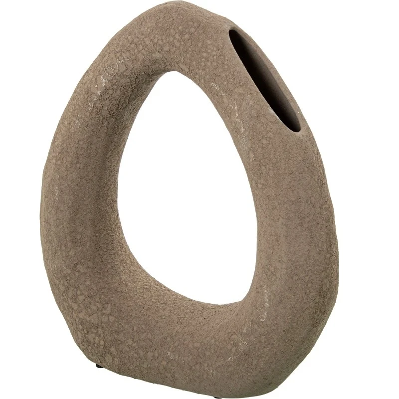Camacho - Ceramic Ring Vase - Dark Brown
