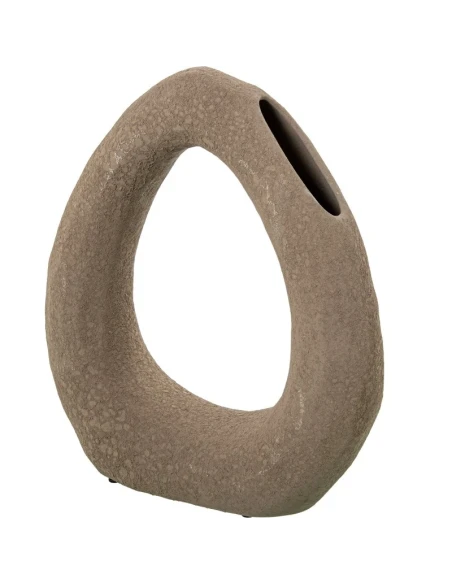 Camacho - Ceramic Ring Vase - Dark Brown