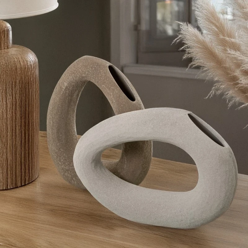 Camacho - Ceramic Ring Vase - Dark Brown