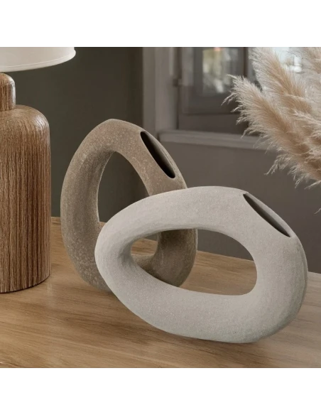Camacho - Ceramic Ring Vase - Dark Brown