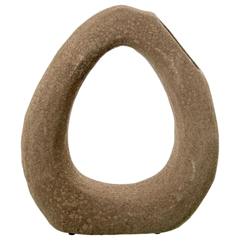 Camacho - Ceramic Ring Vase - Dark Brown