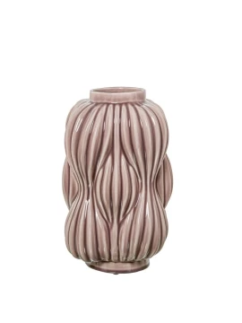 Camacho - Vaso in Ceramica H 32 cm - Rosa Antico Brillante