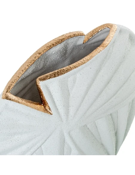 Camacho - Ceramic Palma Vase H 28 cm - Sand White/Gold