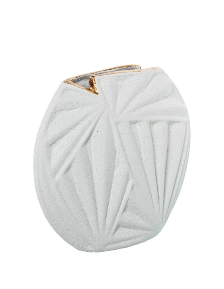 Camacho - Ceramic Palma Vase H 23 cm - Sand White/Gold