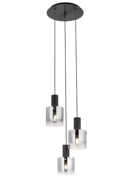 Redo Group - Lou Multiple Pendant Lamp - Brushed Black / Smoked Shade