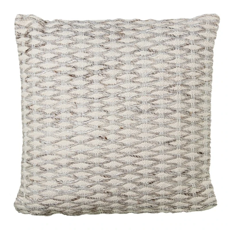 Camacho - 45x45cm Diamond Wool and Cotton Cushion - Natural