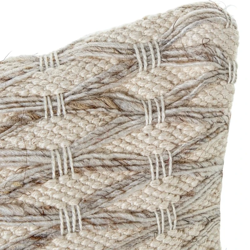 Camacho - Cuscino in Lana e Cotone Rombi 30x50cm - Naturale