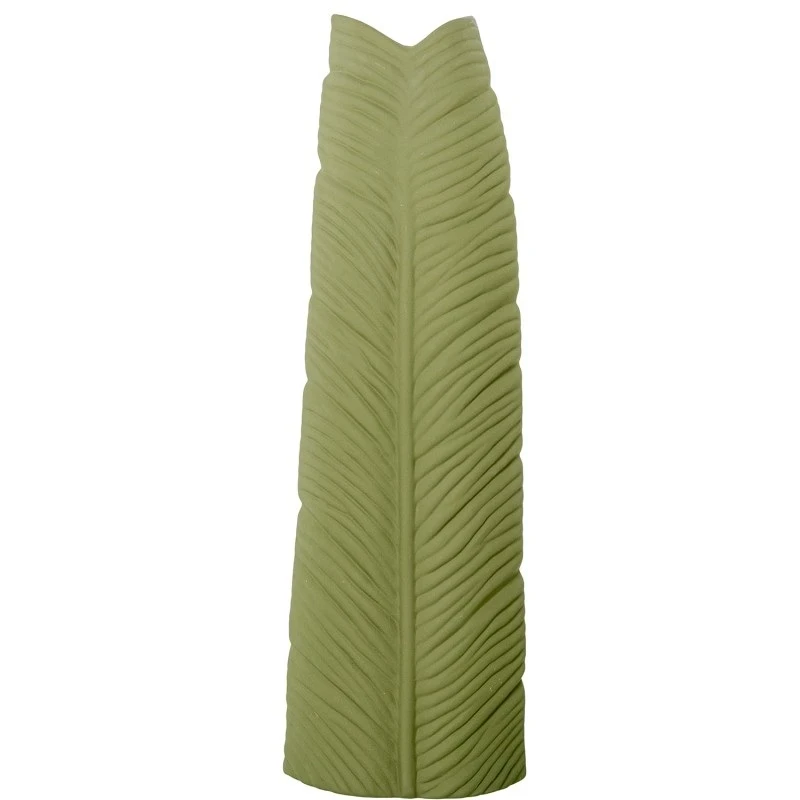 Camacho - Vaso in Ceramica Impermeabile Foglia H 70 cm - Verde