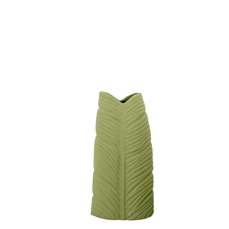 Camacho - Vaso in Ceramica Impermeabile Foglia H 40 cm - Verde
