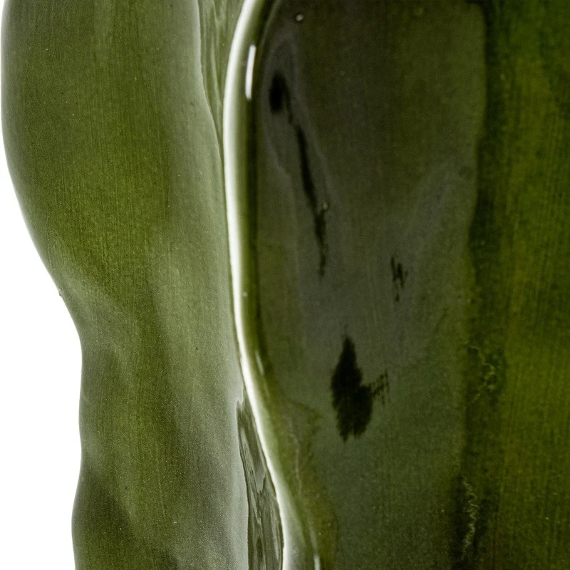 Camacho - Vaso Cactus in Ceramica H 40 cm - Verde Scuro Lucido