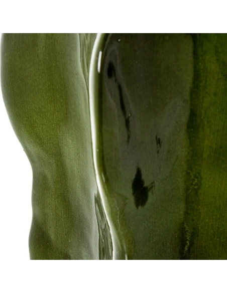 Camacho - Ceramic Cactus Vase H 40 cm - Glossy Dark Green