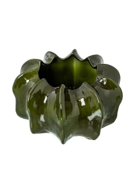 Camacho - Centrotavola Cactus in Ceramica H 20 cm - Verde Scuro Lucido