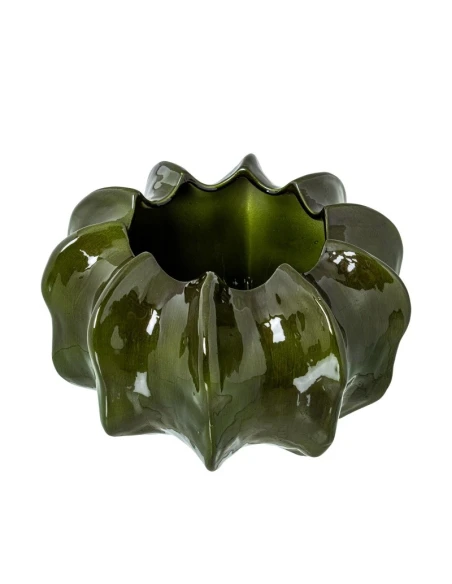 Camacho - Ceramic Cactus Centerpiece H 20 cm - Glossy Dark Green