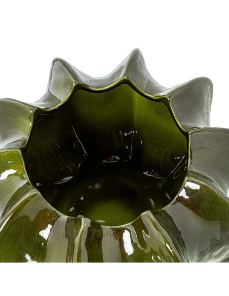 Camacho - Ceramic Cactus Centerpiece H 20 cm - Glossy Dark Green