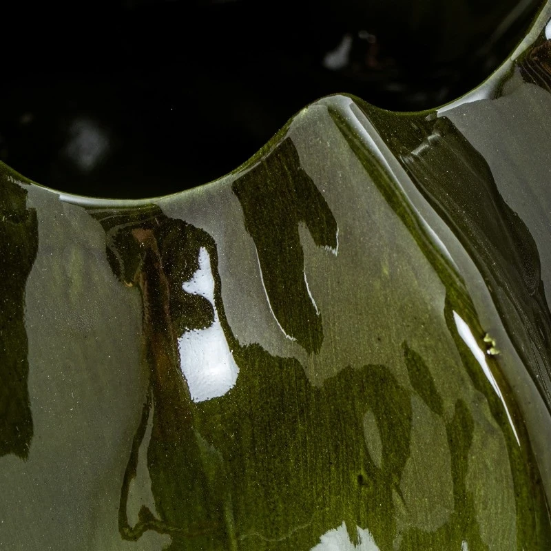 Camacho - Centrotavola Cactus in Ceramica H 20 cm - Verde Scuro Lucido