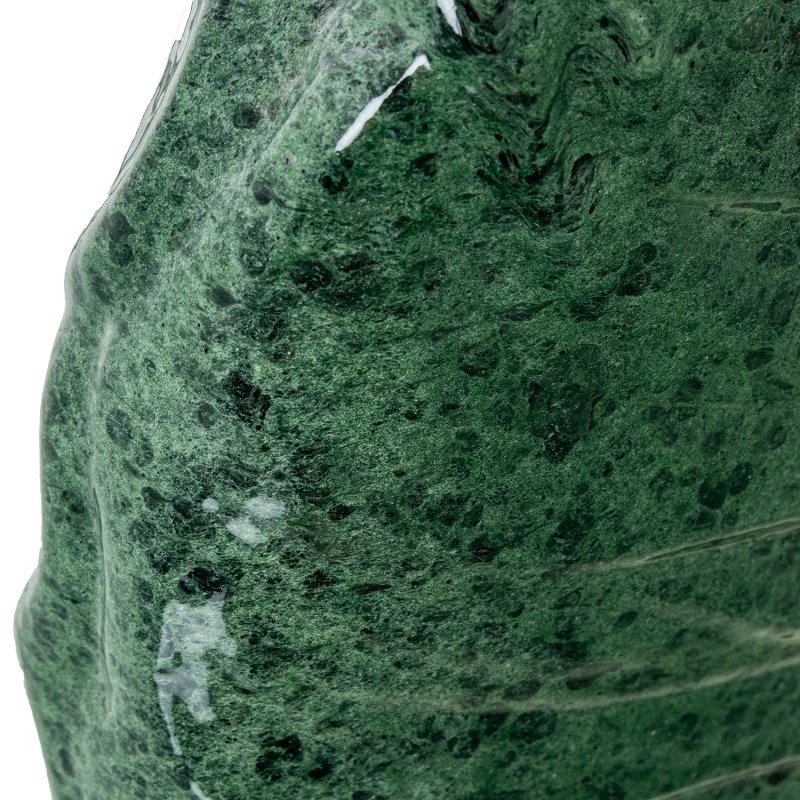 Camacho - Ceramic Vase with Leaves H 30 cm - Marbled Green