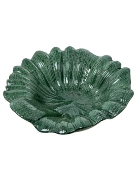 Camacho - Centrotavola in Ceramica Foglie - Verde Marmorizzato
