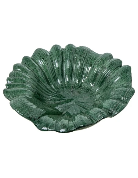 Camacho - Centrotavola in Ceramica Foglie - Verde Marmorizzato