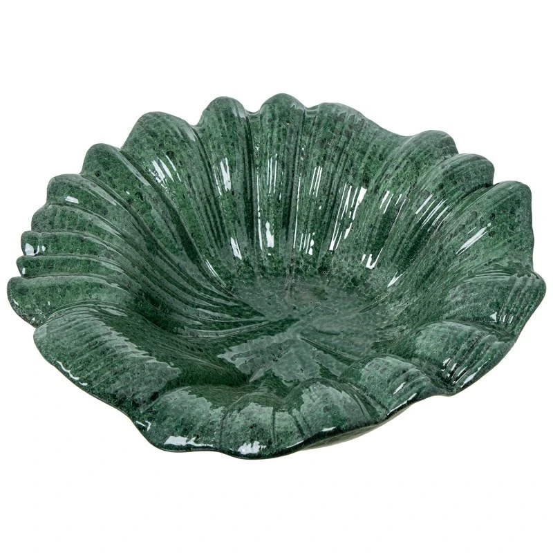 Camacho - Ceramic Centerpiece Leaves - Marbled Green