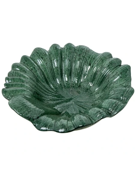 Camacho - Centrotavola in Ceramica Foglie - Verde Marmorizzato