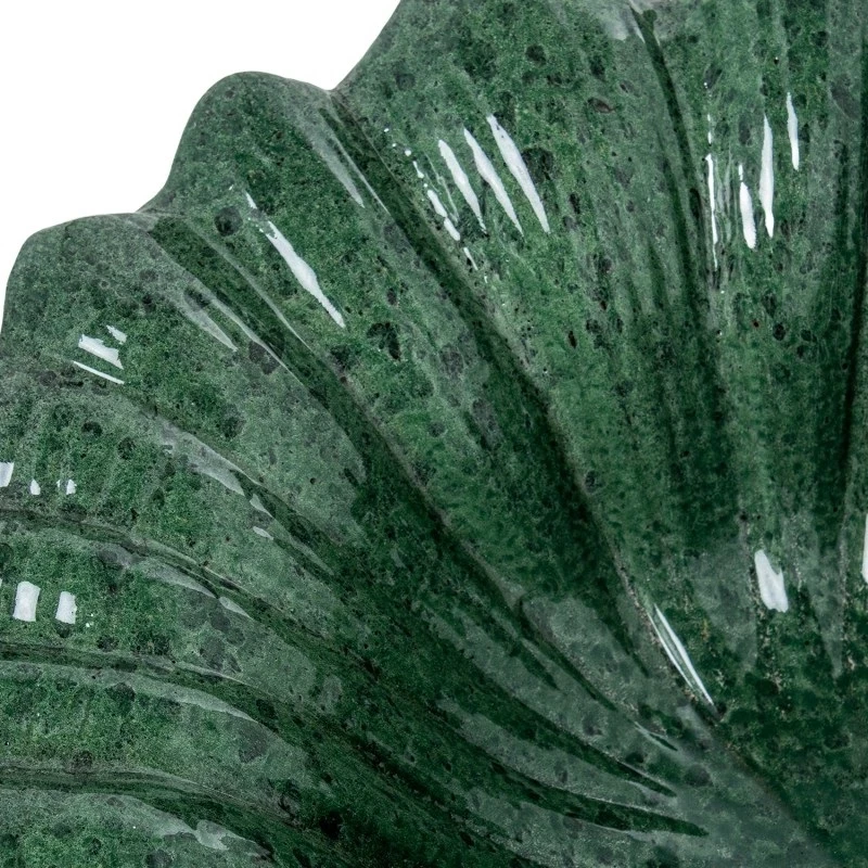 Camacho - Centrotavola in Ceramica Foglie - Verde Marmorizzato