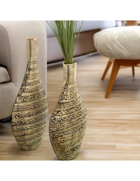 Camacho - Aluminum Vase H 66 cm - Gold