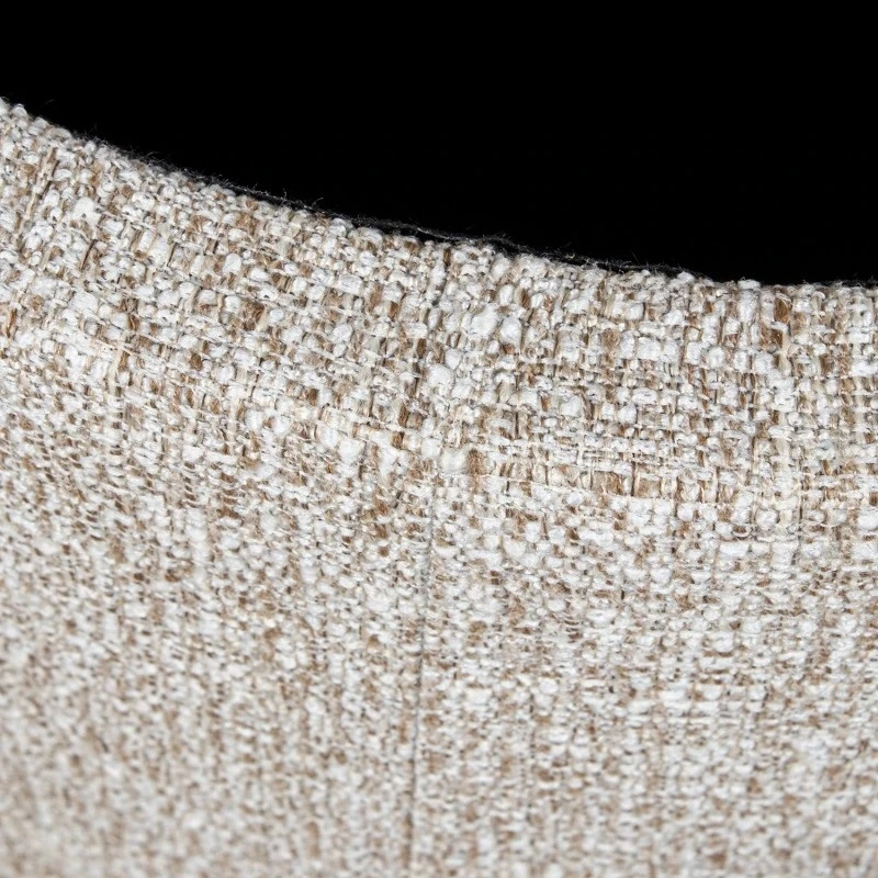 Camacho - Pouf Piccolo Lino Beige e Legno - H 28 cm