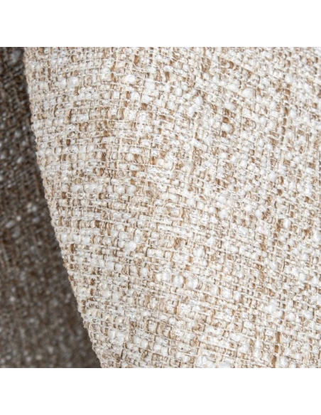 Camacho - Pouf Piccolo Lino Beige e Legno - H 28 cm