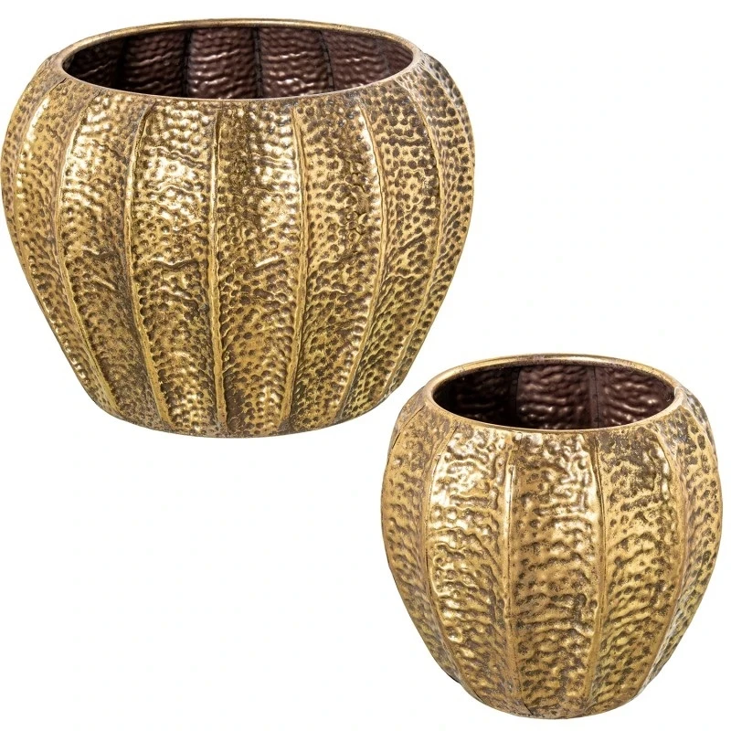 Camacho - Vaso Grande in Metallo Martellato - Dorato