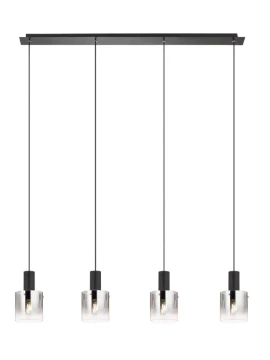 Redo Group - Lou Linear Pendant Lamp - Brushed Black / Smoked Shade