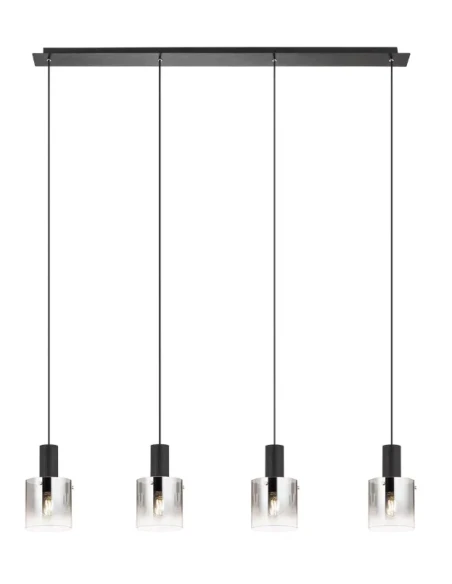 Redo Group - Lou Linear Pendant Lamp - Brushed Black / Smoked Shade