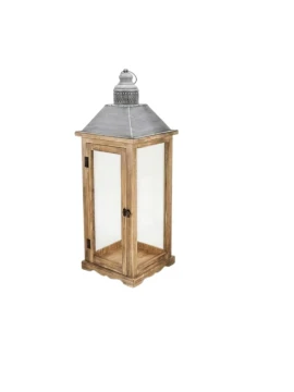 Camacho - Natural Wood Lantern - 24 x 24 x 67 cm