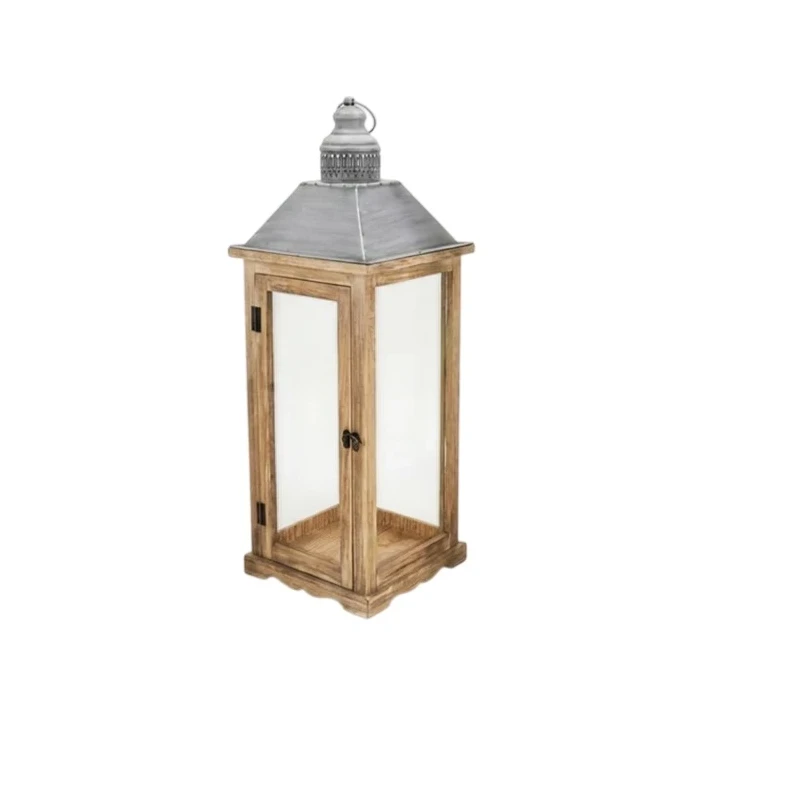 Camacho - Lanterna in Legno Naturale - 24 x 24 x 67 cm