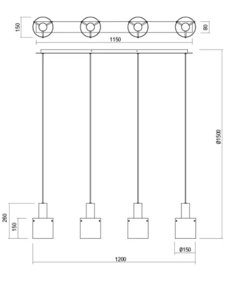 Redo Group - Lou Linear Pendant Lamp - Brushed Black / Smoked Shade