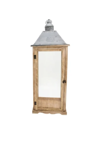 Camacho - Natural Wood Lantern - 32 x 32 x 87 cm