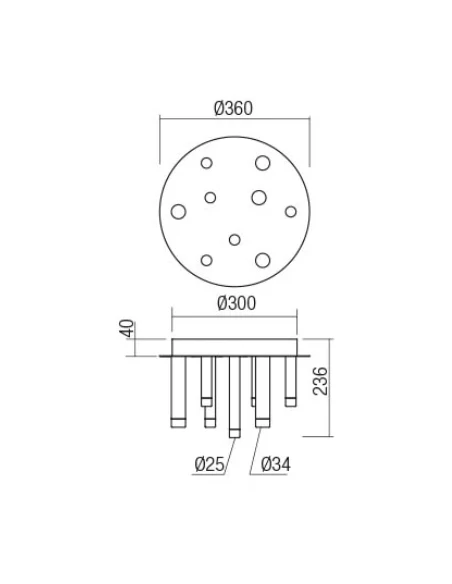 Redo Group - Madison Ceiling Lamp - Multicolored