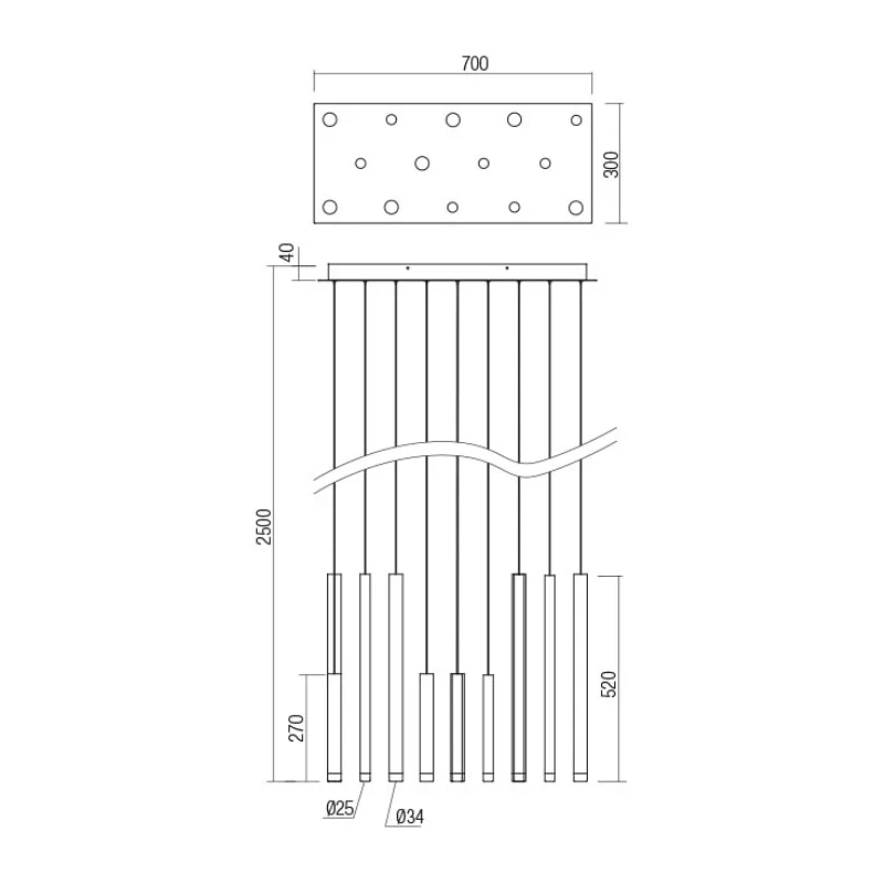 Redo Group - Madison Lampada a Sospensione Multipla - Oro Anodizzato