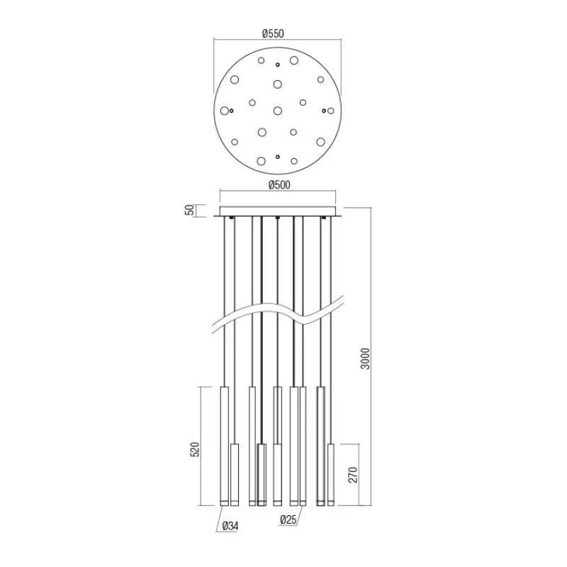 Redo Group - Madison Multiple Pendant Lamp - Anodized Black