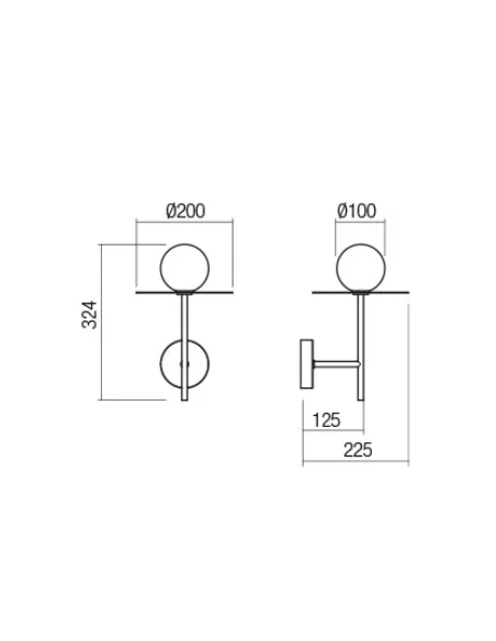 Redo Group - Plato Lampada da Parete- Nero Opaco