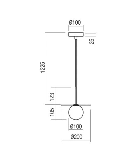 Redo Group - Plato Lampada a Sospensione Singola- Nero Opaco