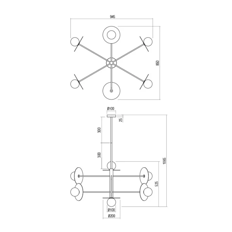 Redo Group - Plato Lampada a Sospensione Multipla - Oro