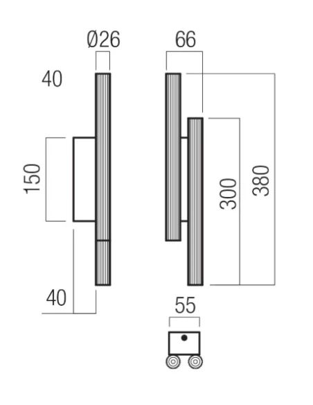 Redo Group - Nikos Double Wall Lamp - Matt Gold