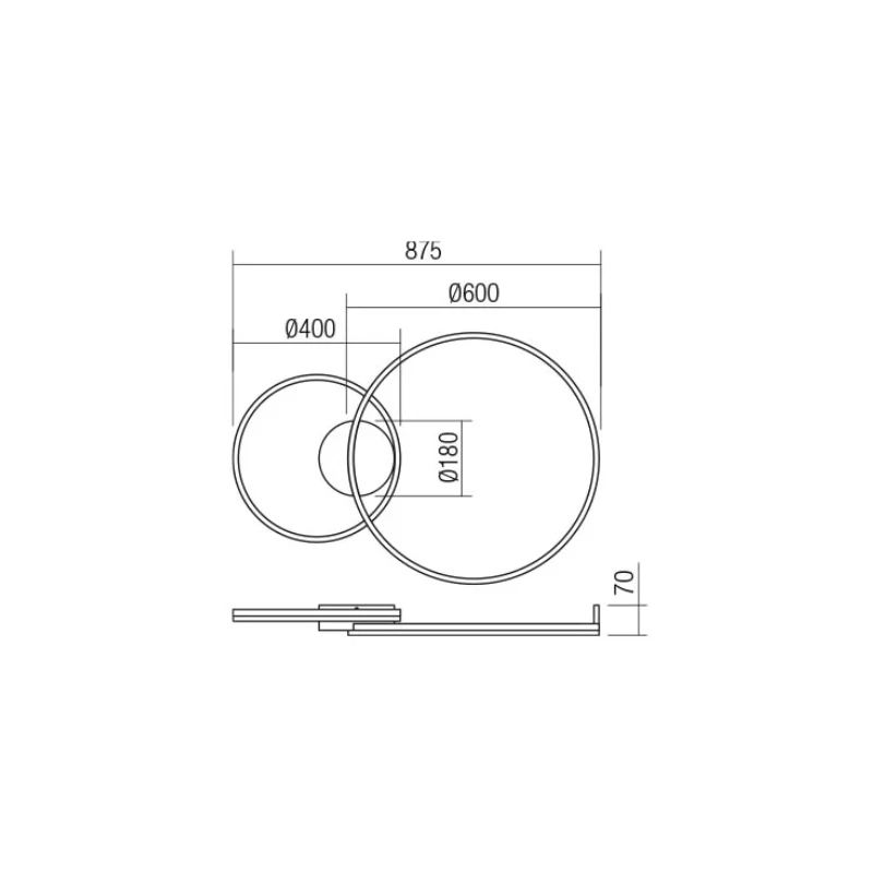 Redo Group - Orbit Lampada da Soffitto Doppia - Bianco Opaco