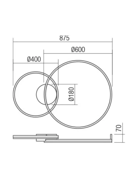 Redo Group - Orbit Double Ceiling Lamp - Bronze