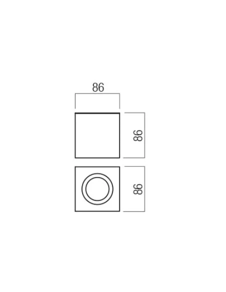 Redo Group - Prato Square Ceiling Lamp - Matt Black