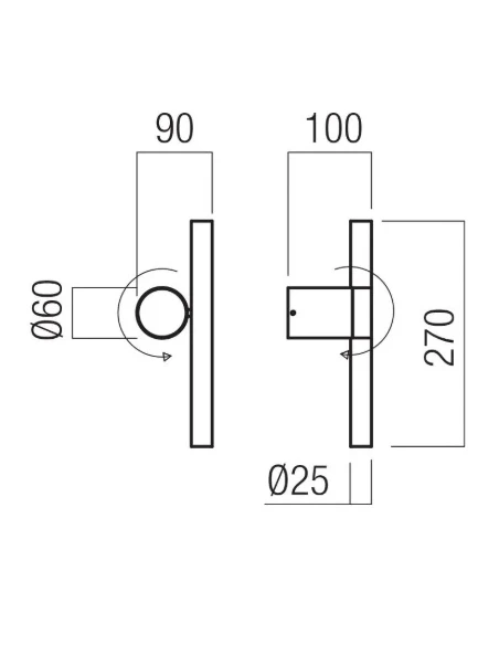 Redo Group - Praxi Lampada da Parete - Nero Opaco