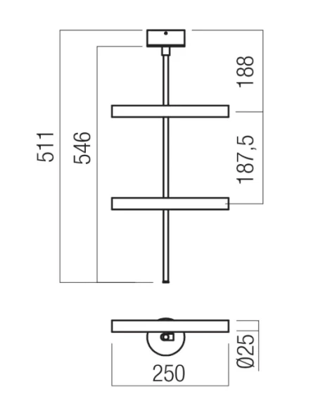 Redo Group - Praxi Lampada da Soffitto - Nero Opaco / Silver Coffee