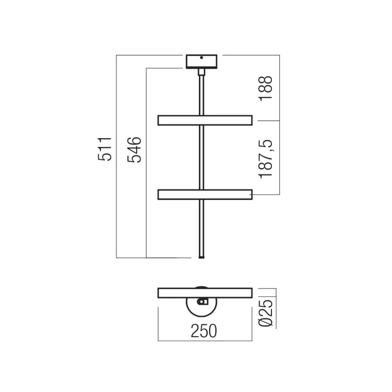 Redo Group - Praxi Lampada da Soffitto - Nero Opaco / Foggy Nickel